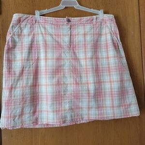CJ Banks Plaid Mini Skirt Casual Resort Wear With Built In Shorts
